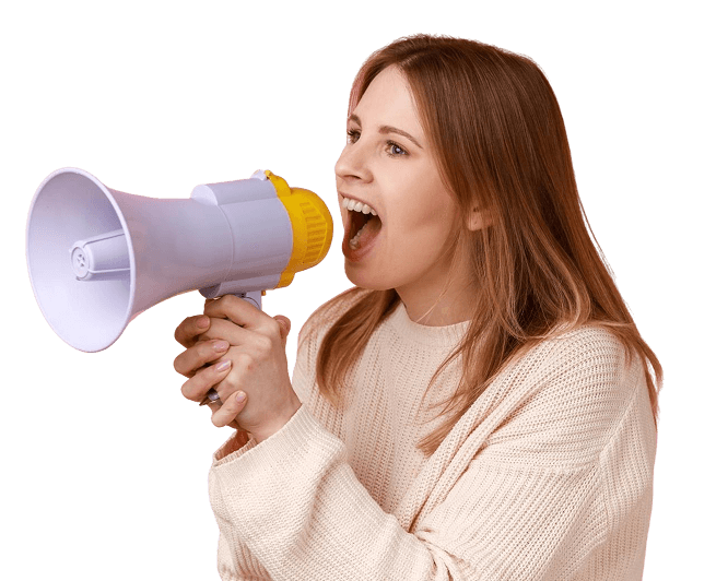 Girl with megaphone